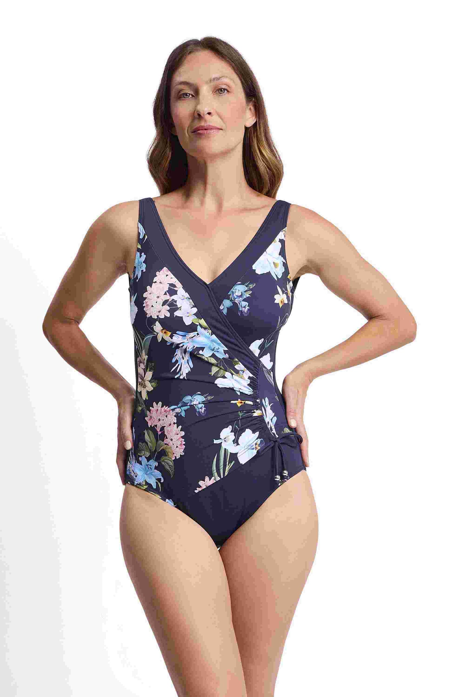 Jantzen Gathered Surplice One Piece - Aster