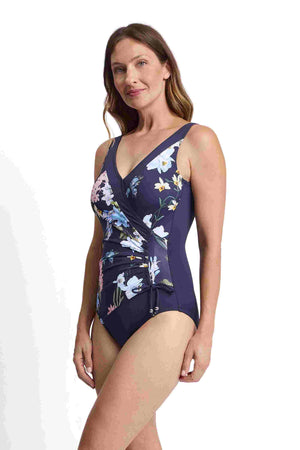 Jantzen Gathered Surplice One Piece - Aster