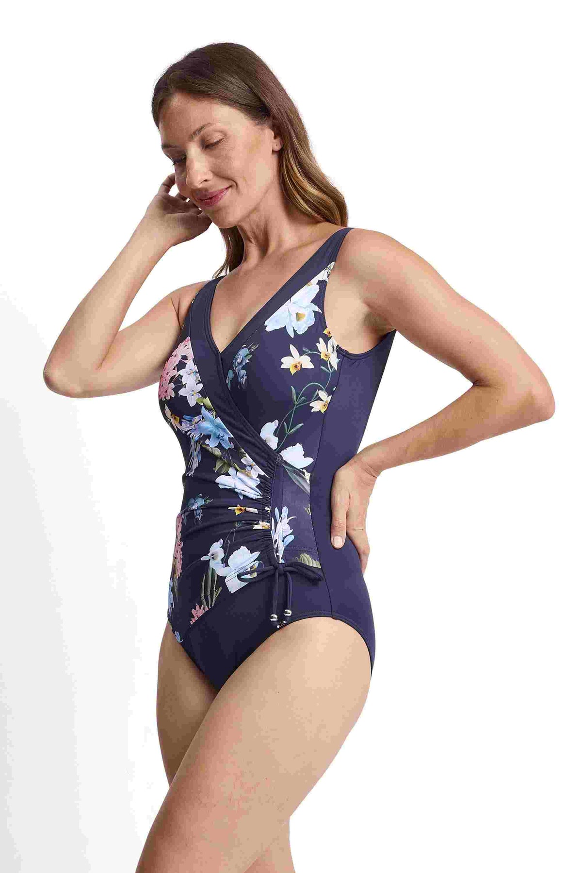 Jantzen Gathered Surplice One Piece - Aster