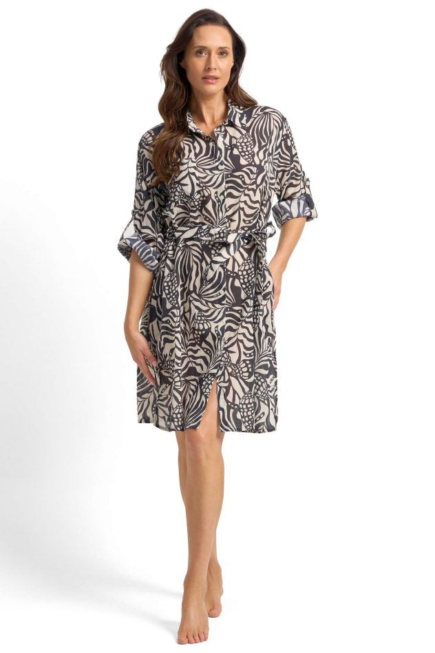 Jantzen Straight Hem Button Dress - Seashells