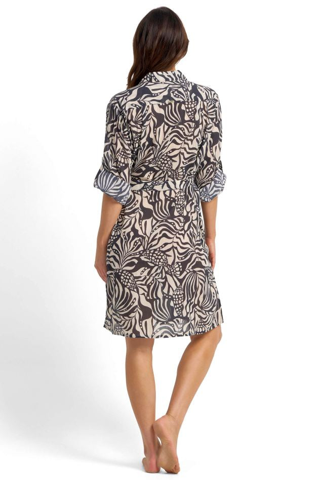 Jantzen Straight Hem Button Dress - Seashells