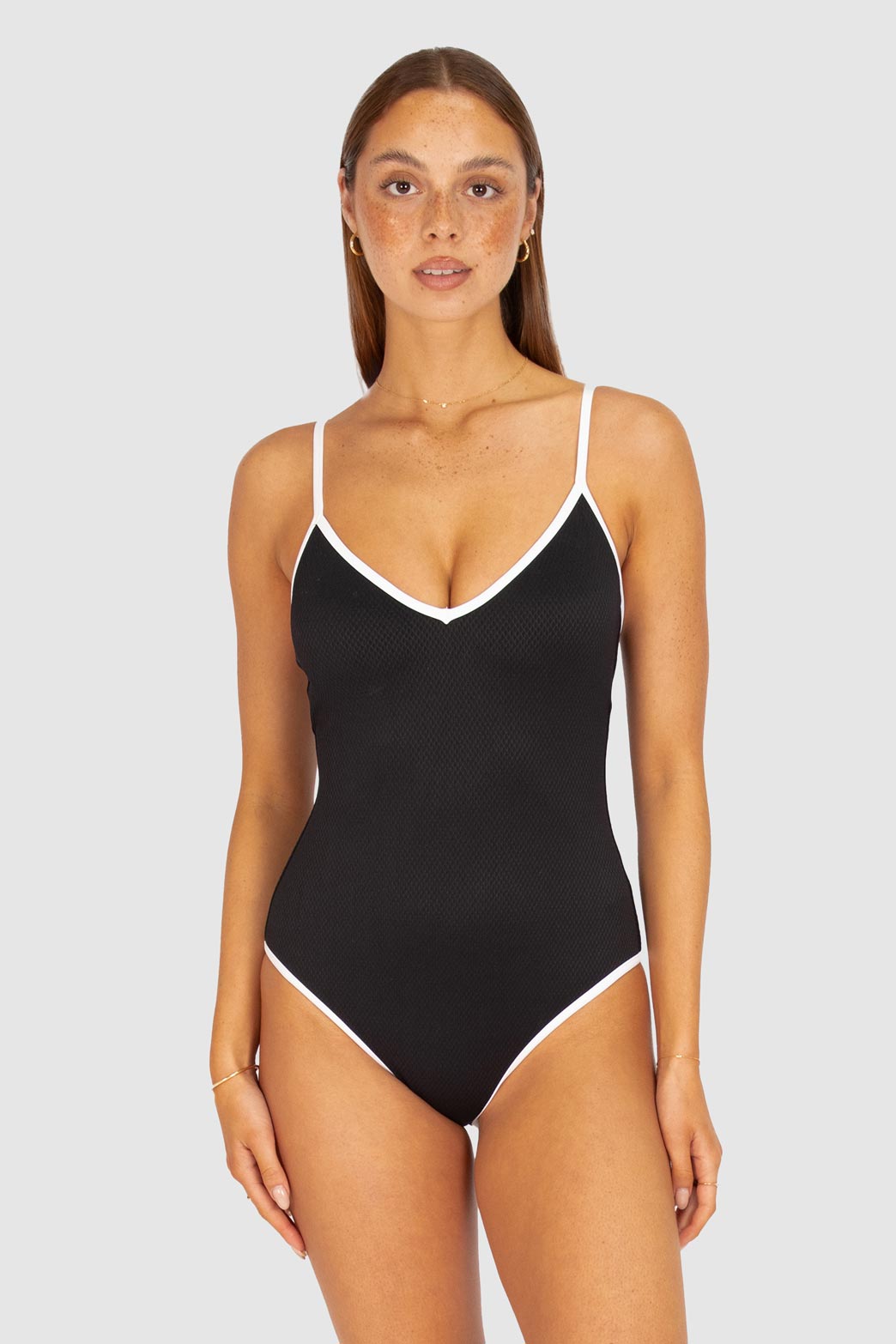 Baku V Neck One Piece - Rococco