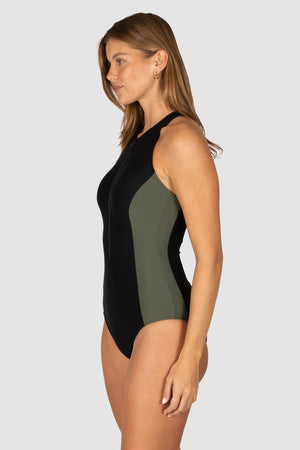 Baku Racer Back High Neck One Piece - Rococco Sport