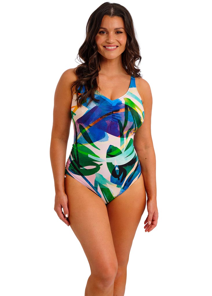 Fantasie Underwire V-neck One Piece with Adjustable Leg - Molokai Shores