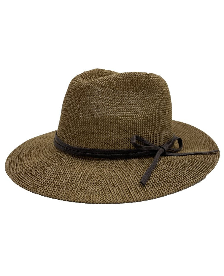 Kato Knitted Panama Hat with Tie