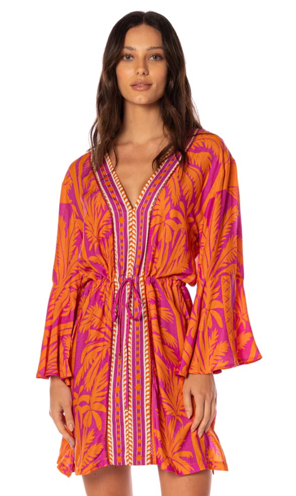 Maaji Ladies Enjoyable V Front Coverup - Flamingo Palm