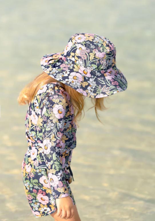 Toshi Swim Kids Rashie L/S Half Zip Classic - Moonlight Bloom