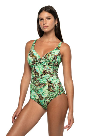 Niptuck Louise Multifit Ruched Front One Piece - Exotic Eden