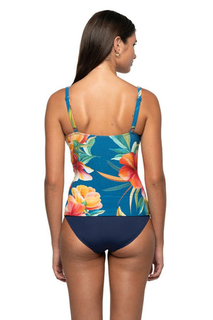 Nip Tuck Louise Multifit Ruched Front Tankini Top - Hula Hula