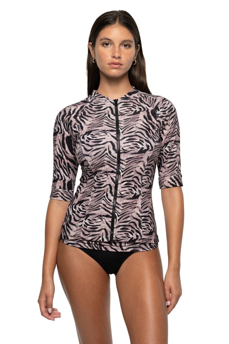 Nip Tuck Yvonne Full Zip Sun Safe Top - Tuamotu