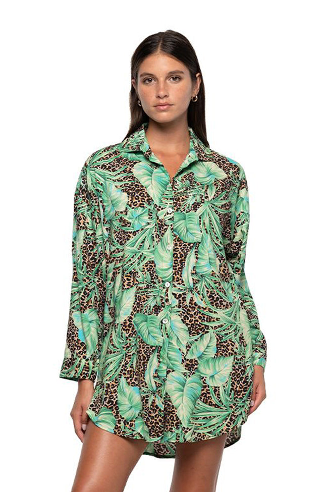 Niptuck Bronte Button Through Beach Shirt - Exotic Eden