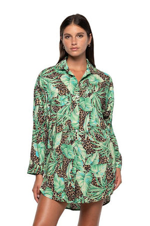 Niptuck Bronte Button Through Beach Shirt - Exotic Eden