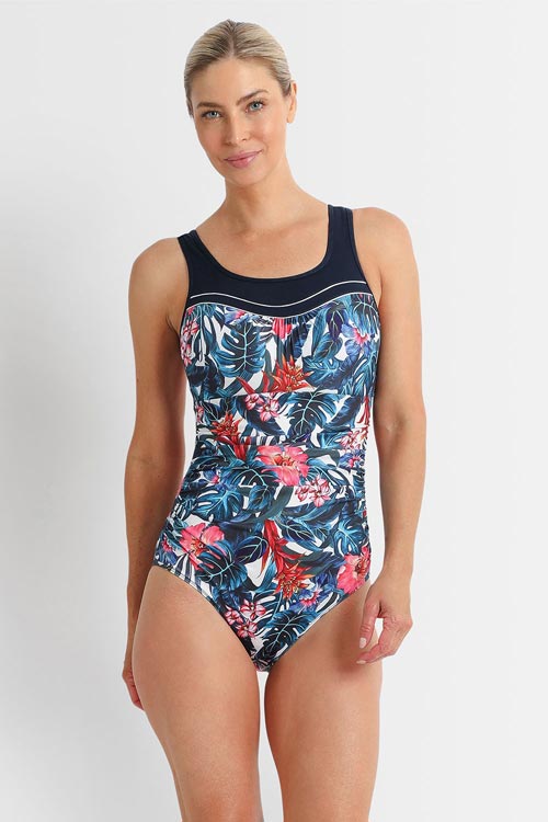 Poolproof Scoop Ruche Mastectomy One Piece - Oasis