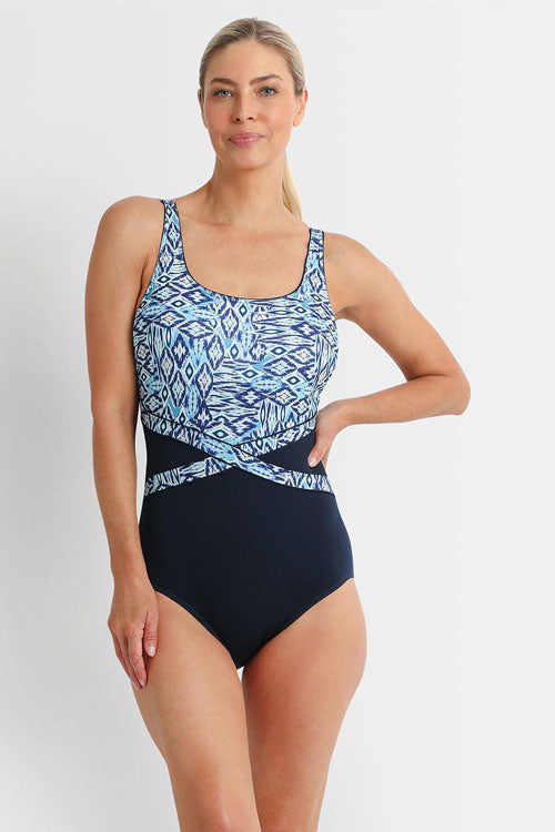 Poolproof Splice Mastectomy One Piece - Tide