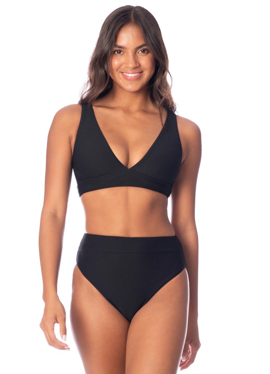Maaji Allure Long Line Tri Top - Jade Black
