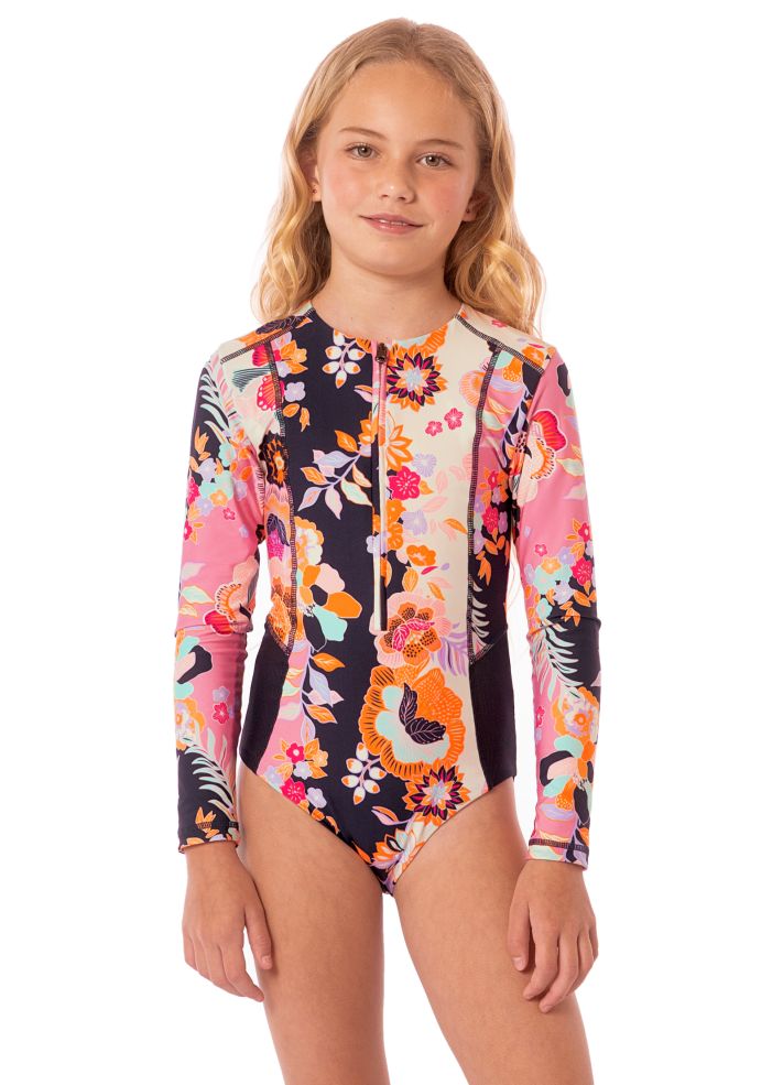 Maaji Girls Miku Long Sleeve One Piece - Blushing Flourish