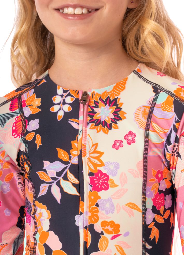 Maaji Girls Miku Long Sleeve One Piece - Blushing Flourish