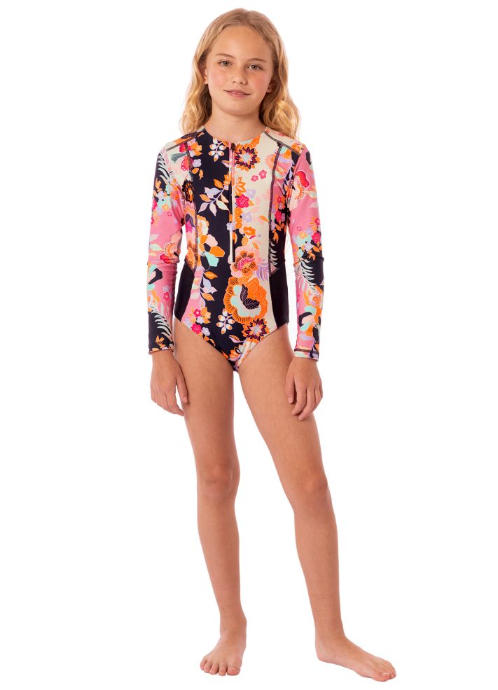 Maaji Girls Miku Long Sleeve One Piece - Blushing Flourish