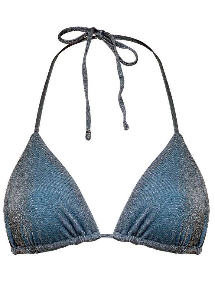 Maaji Balmy Sliding Triangle Bikini Top - Silver Blue