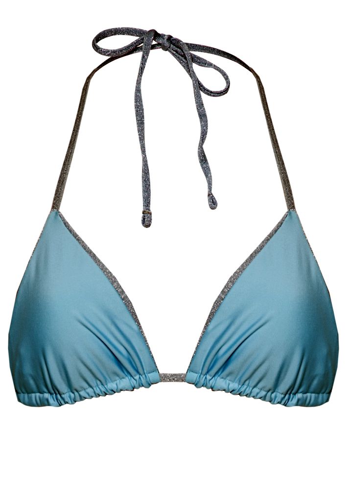 Maaji Balmy Sliding Triangle Bikini Top - Silver Blue
