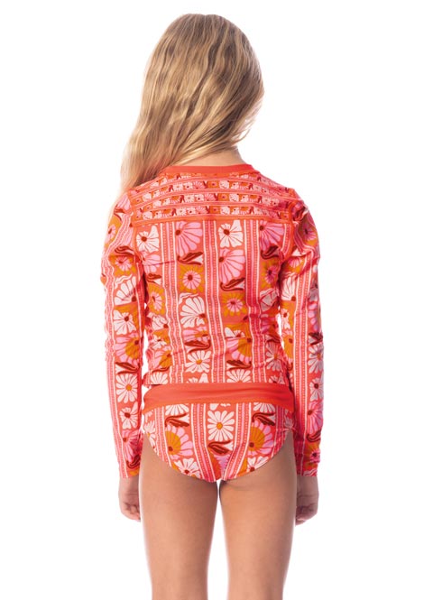 Maaji Odyssey Girls Rashguard Set - Peach Flowers