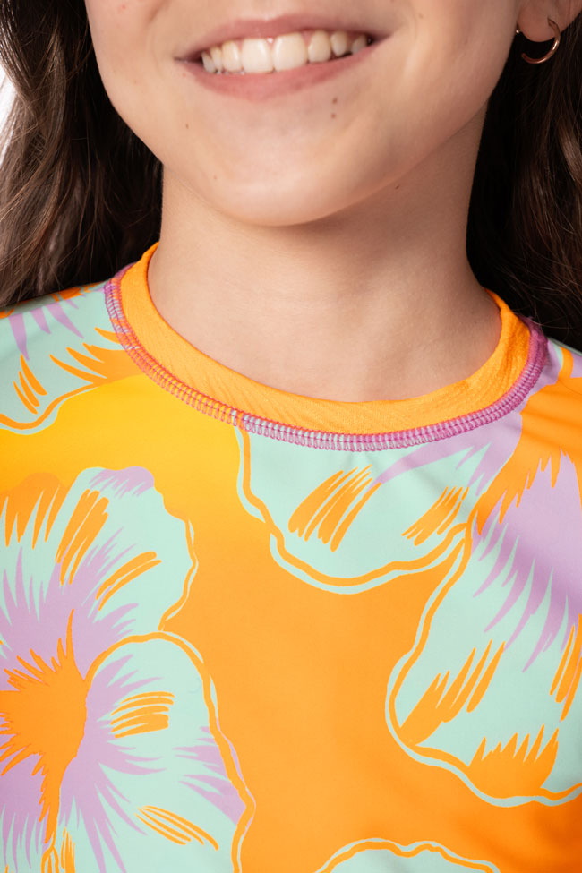 Maaji Girls Odyssey Long Sleeve Rashguard Set - Hawaiian Floral