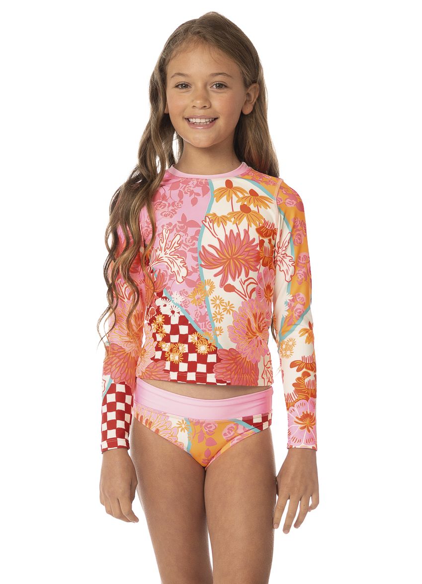 Maaji Girls Odyssey Long Sleeve Rashguard Set - Cosmic Tropic