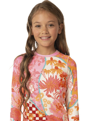 Maaji Girls Odyssey Long Sleeve Rashguard Set - Cosmic Tropic