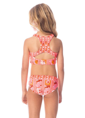 Maaji Poppy Girls Bikini Set - Peach Flowers