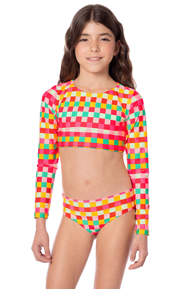 Maaji Girls Brissa Long Sleeve Rashguard Set - Golden Gambit