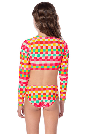 Maaji Girls Brissa Long Sleeve Rashguard Set - Golden Gambit