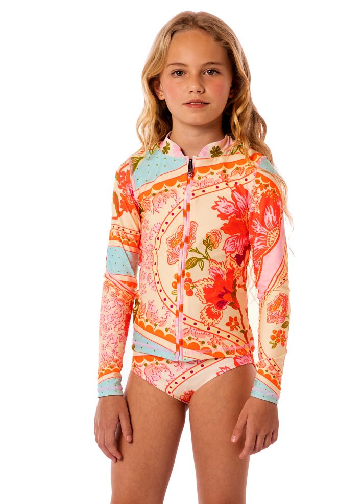Maaji Girls Cherish Long Sleeve Rash Guard Set - Floral Groove