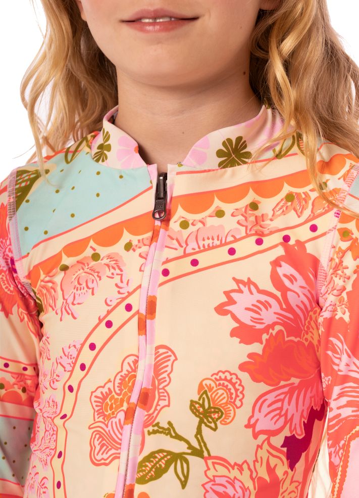 Maaji Girls Cherish Long Sleeve Rash Guard Set - Floral Groove