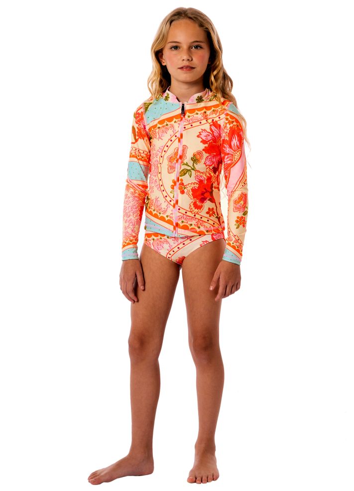 Maaji Girls Cherish Long Sleeve Rash Guard Set - Floral Groove