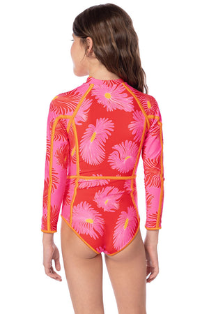 Maaji Girls Moorea Long Sleeve One Piece - Water Blossom