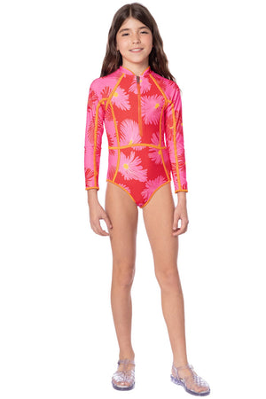 Maaji Girls Moorea Long Sleeve One Piece - Water Blossom