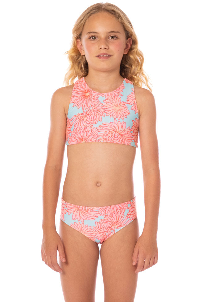 Maaji Girls Seastar High Neck Bikini Set - Tropical Bloom