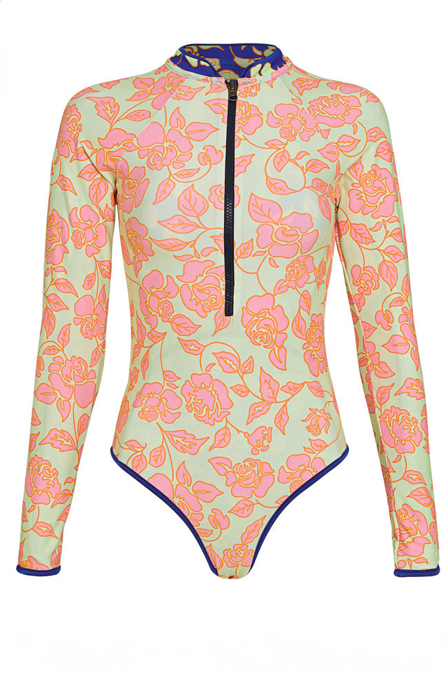 Maaji Ladies Long Sleeve One Piece - Cobalt Flora
