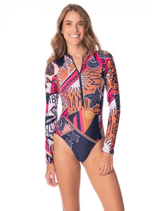 Maaji Eos Ladies Long Sleeve Surfsuit - Ocean Puzzle