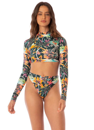 Maaji Verbena Long Sleeve Rash Vest Crop Top - Funky Fiesta