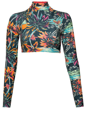 Maaji Verbena Long Sleeve Rash Vest Crop Top - Funky Fiesta