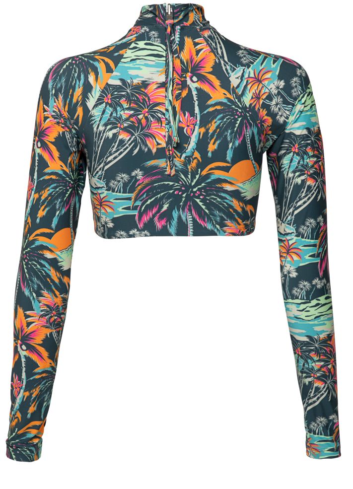 Maaji Verbena Long Sleeve Rash Vest Crop Top - Funky Fiesta
