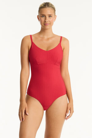 Sea Level DD/E Bralette One Piece - Honeycomb