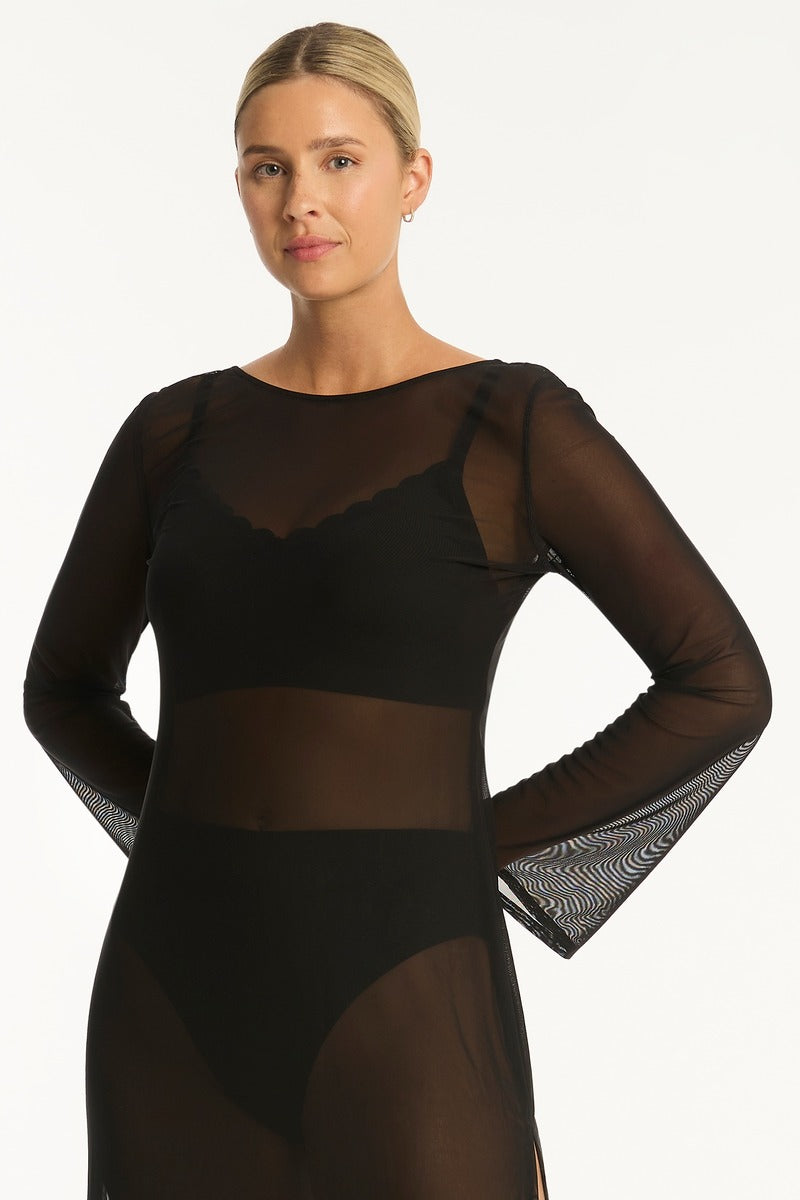 Sea Level Mesh Long Dress - Day Club