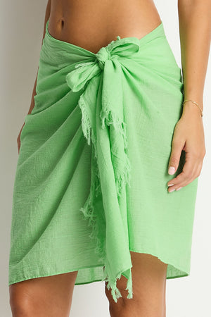 Sea Level Frayed Sarong - Salt