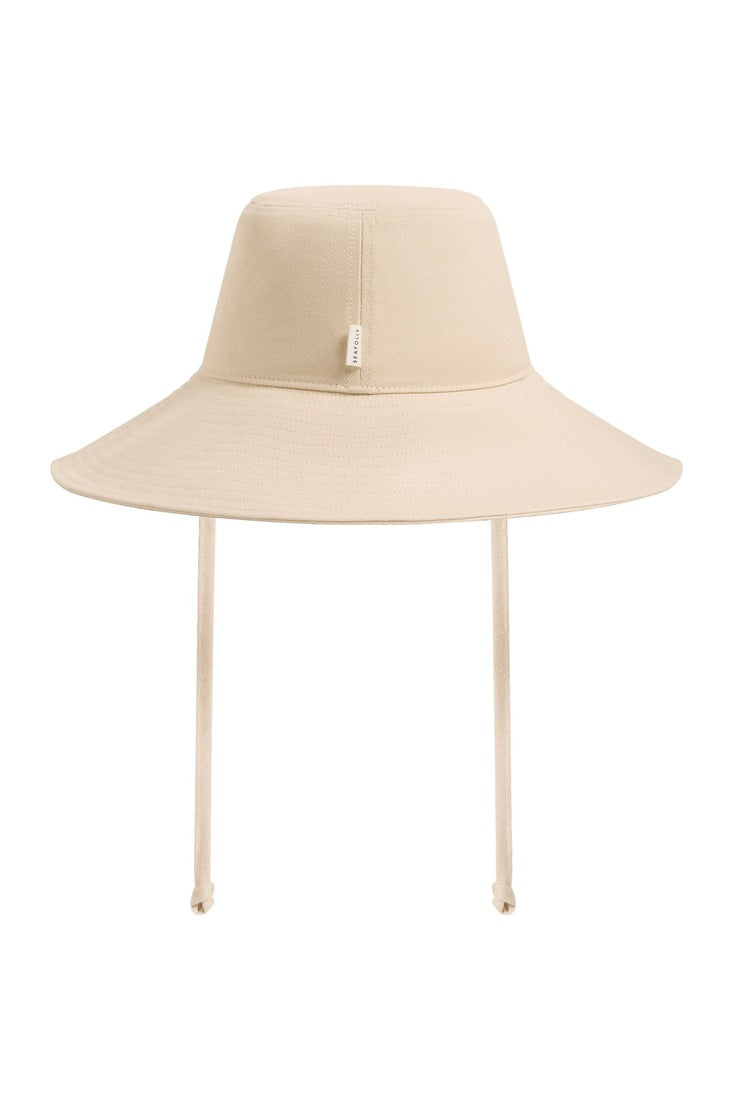 Seafolly Tie Up Bucket Hat - Ecru