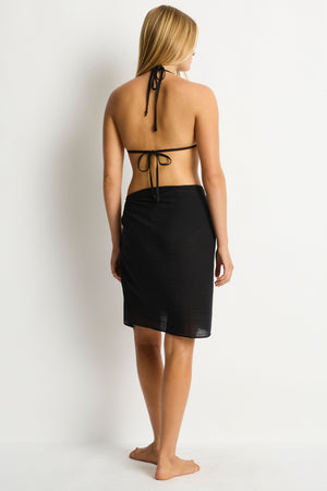 Sea Level Frayed Sarong - Salt