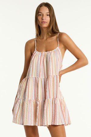 Sea Level Tie Back Short Sundress - Boho Stripe