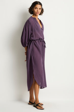 Sea Level Boho Long Shirt Dress - Salt