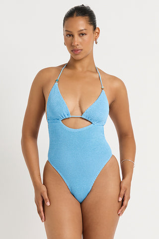 Bond-Eye Beaded Fowler One Piece - Cloud Blue Recycled